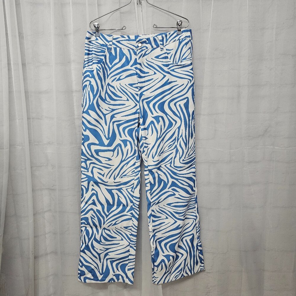 Shein Pants Blue Zebra Flare Club Punk XL